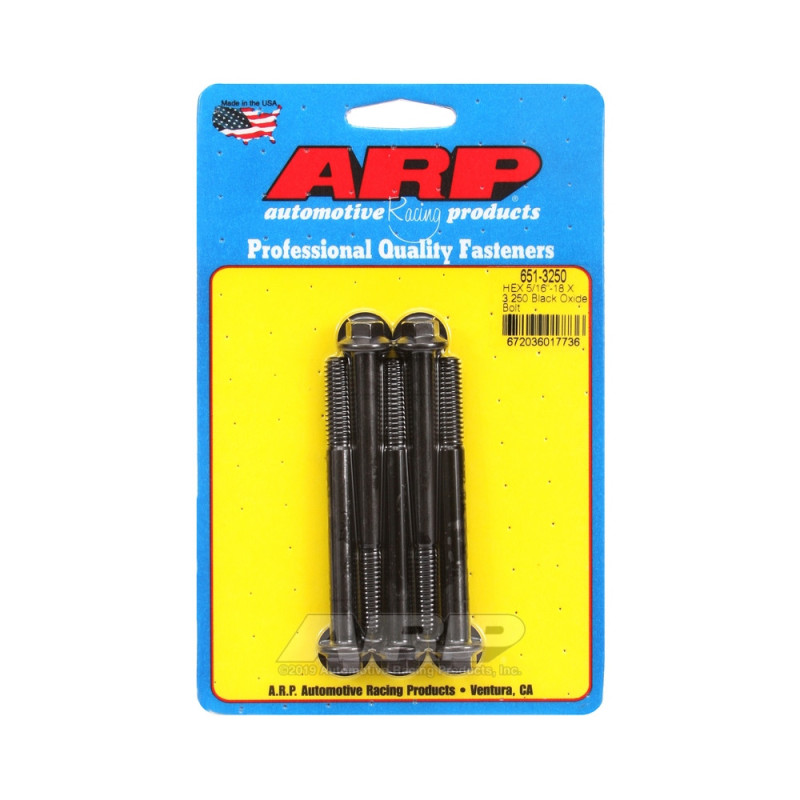 Set de șuruburi și piulițe universale ARP 5/16-18 – Șuruburi hexagonale cu finisaj negru oxidat, x5 - ARP-651-3250 - 651-3250 - 3666618194547